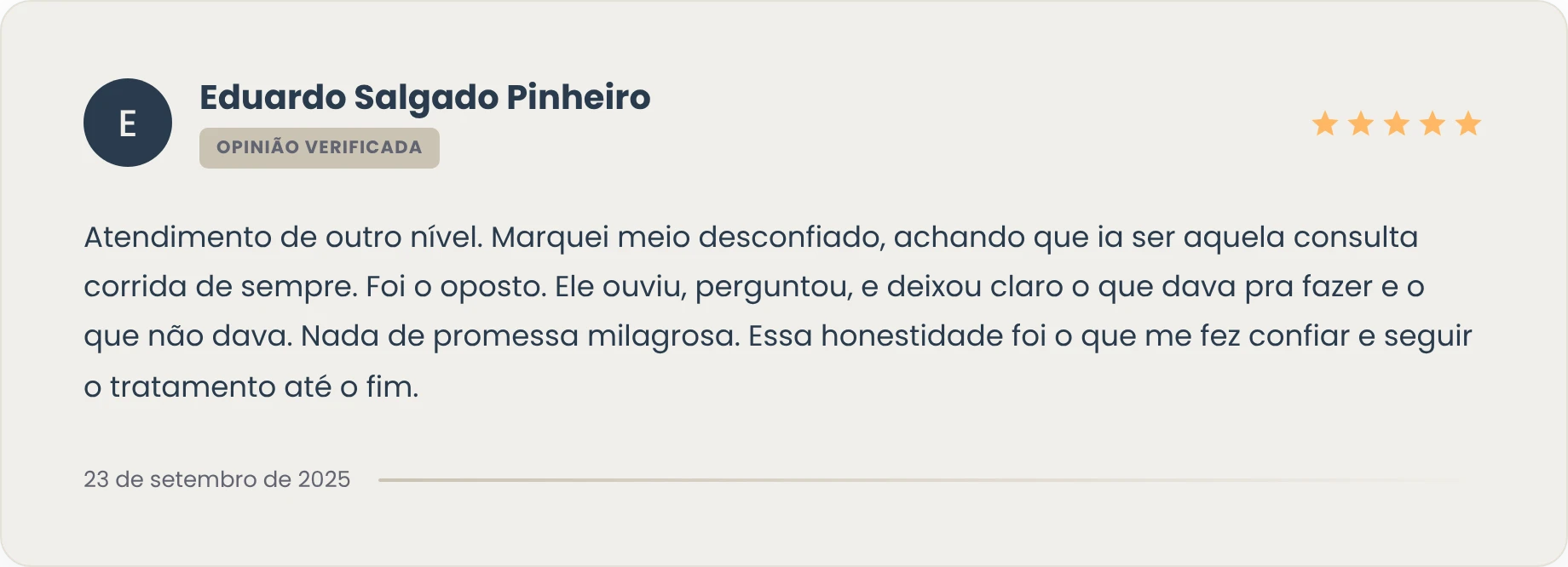 Depoimento de Eduardo Salgado, paciente do Dr. Ricardo Azevedo, urologista em Salvador.